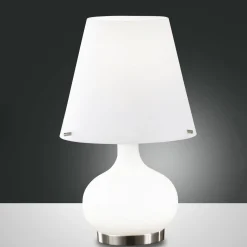 Ade pöytävalaisin, korkeus 33 cm, valkoinen, lasia