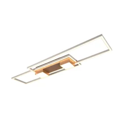 Albany LED-kattovalaisin, ruskea, 100 x 28 cm, alumiini, CCT himmennettävä