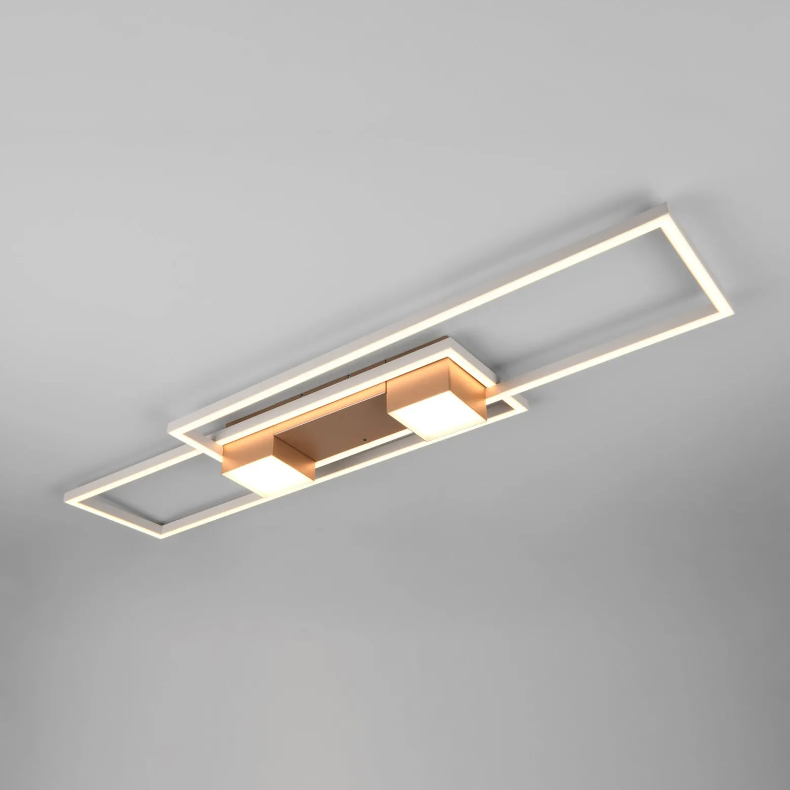 Albany LED-kattovalaisin, ruskea, 100 x 28 cm, alumiini, CCT himmennettävä