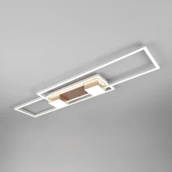 Albany LED-kattovalaisin, ruskea, 100 x 28 cm, alumiini, CCT himmennettävä