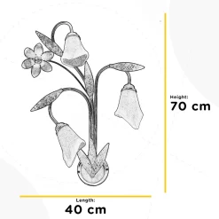 Alga seinävalaisin, 3-valo, rauta, lasi, Florentine