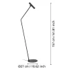 Almudaina LED-lattiavalaisin, musta, korkeus 157 cm, teräs
