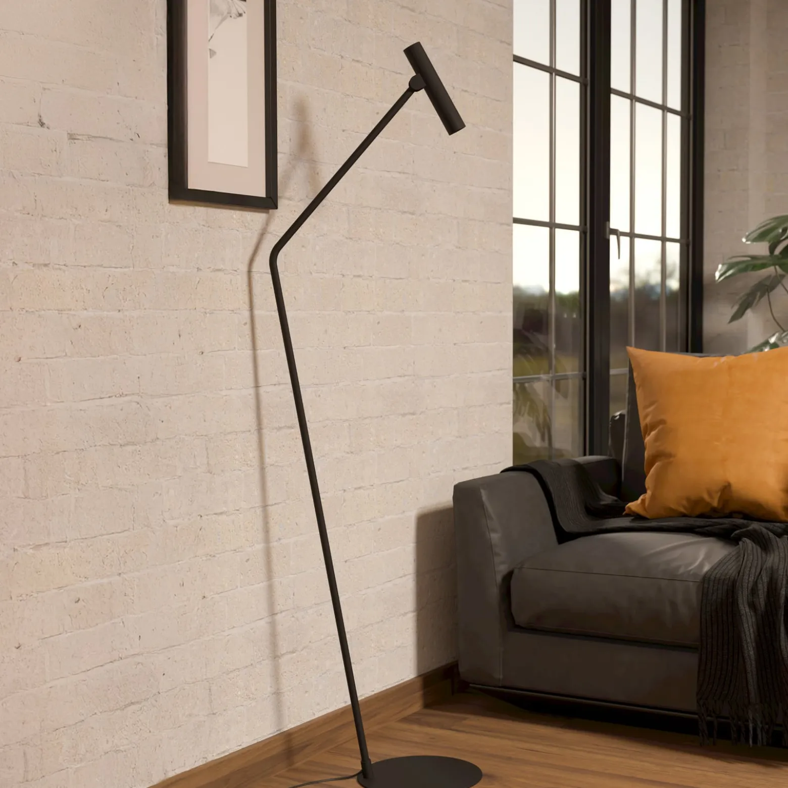 Almudaina LED-lattiavalaisin, musta, korkeus 157 cm, teräs