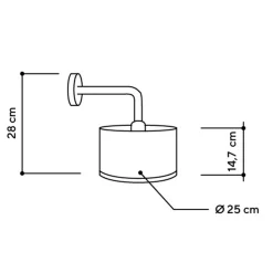 ALMUT 2610 -seinälamppu Ø 25 cm, olki