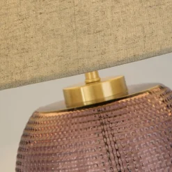 Amethyst pöytävalaisin, beige/vaaleanpunainen, korkeus 37 cm, tekstiili/lasi