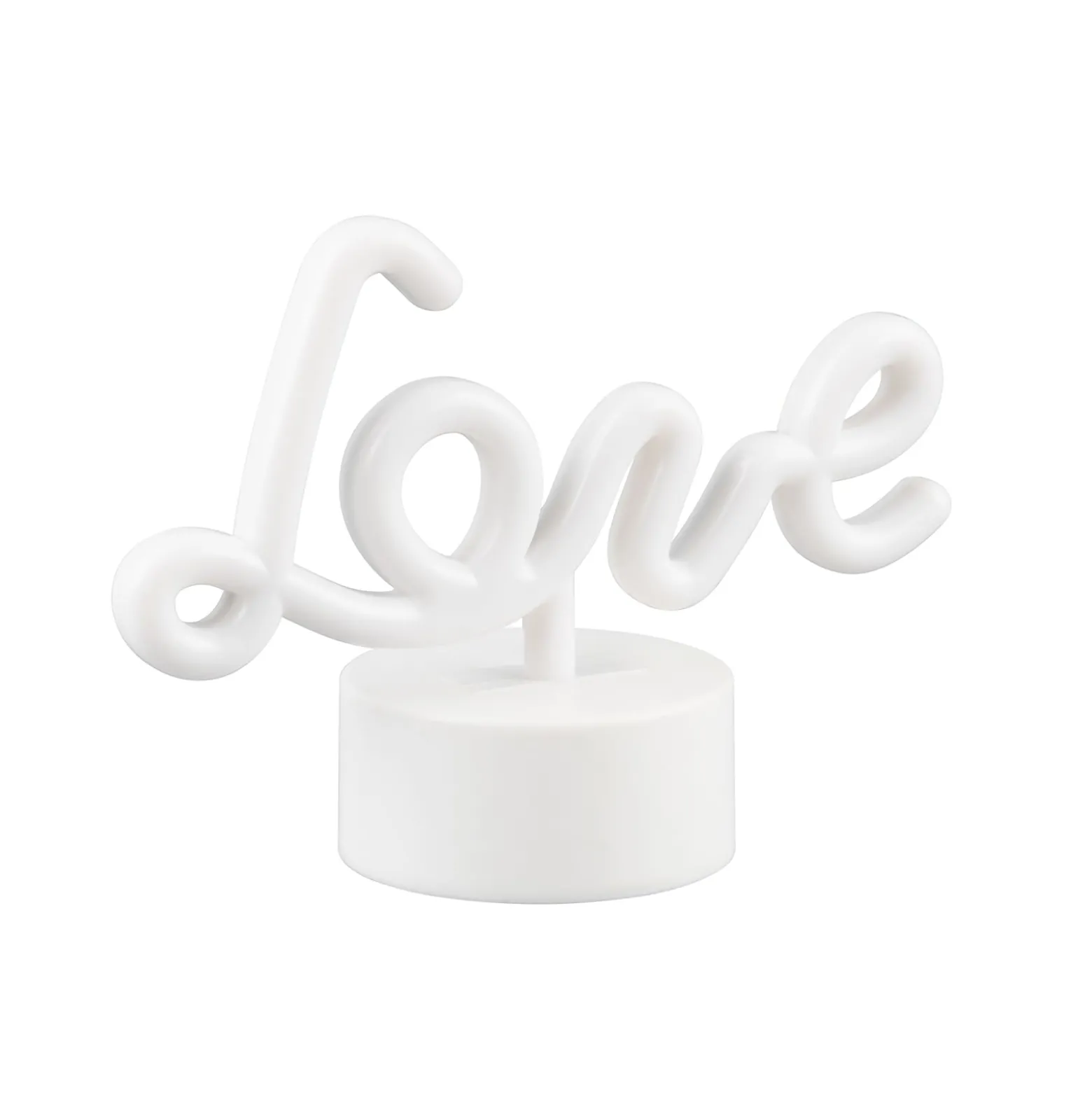 Amor LED-pöytävalaisin, valkoinen, muovi, paristo, USB