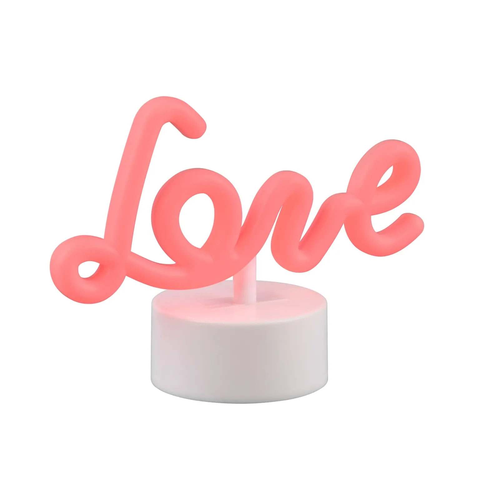 Amor LED-pöytävalaisin, valkoinen, muovi, paristo, USB