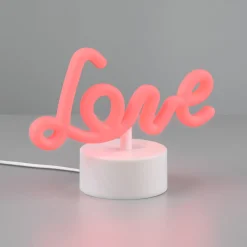 Amor LED-pöytävalaisin, valkoinen, muovi, paristo, USB