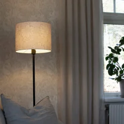 Amy-lattiavalaisin, beige/musta, korkeus 150 cm, tekstiili, E27