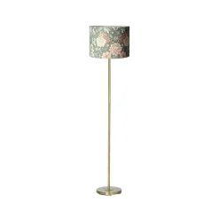 Amy-lattiavalaisin, Dahlia vihreä/kulta, korkeus 150 cm, tekstiili, E27