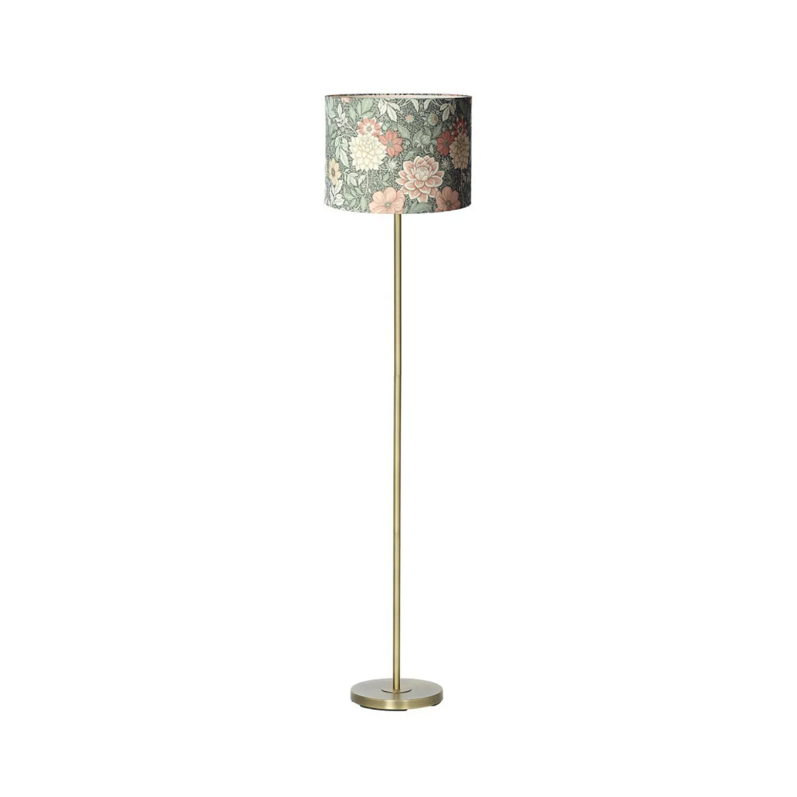 Amy-lattiavalaisin, Dahlia vihreä/kulta, korkeus 150 cm, tekstiili, E27