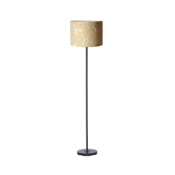 Amy-lattiavalaisin, keltainen/musta, korkeus 150 cm, tekstiili, E27