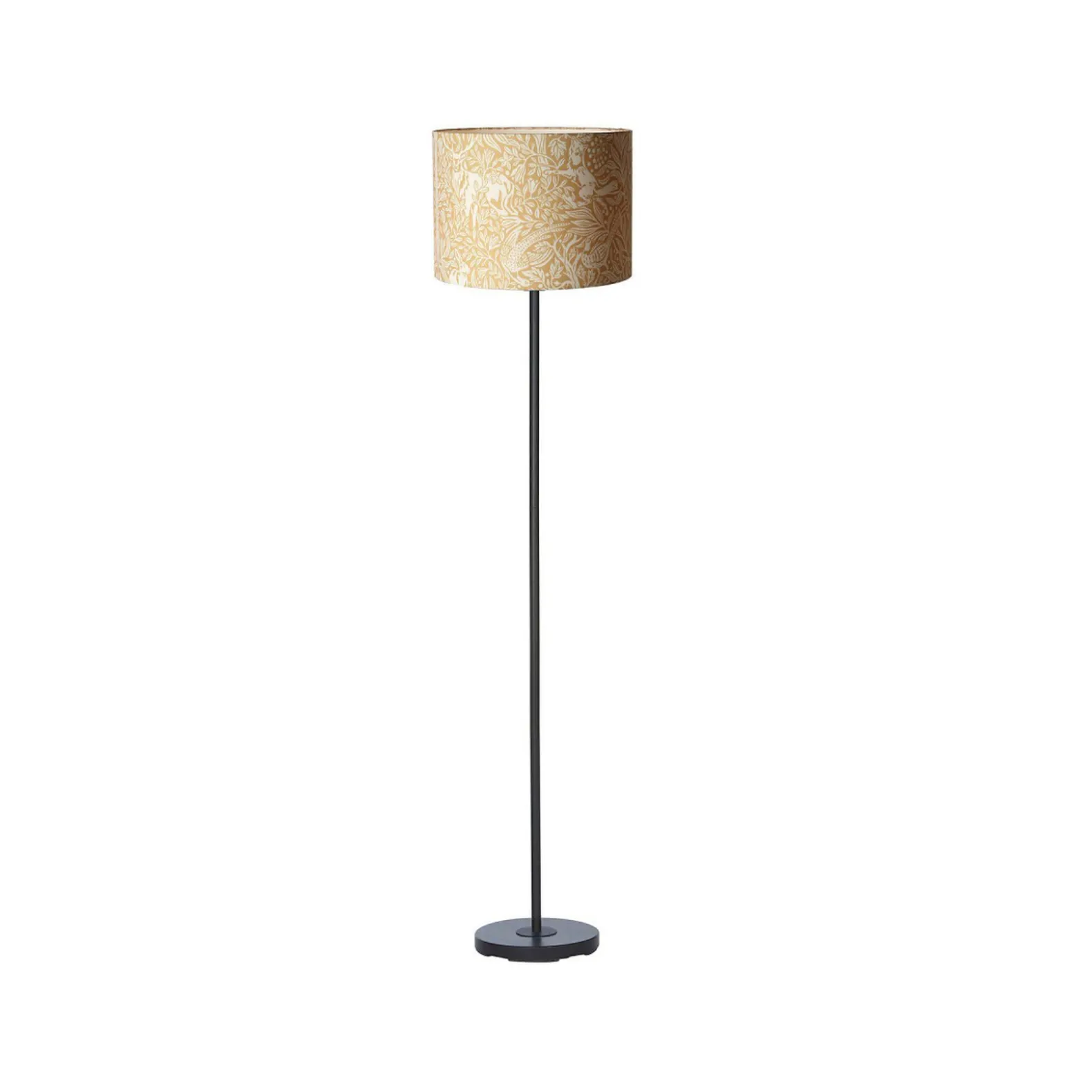 Amy-lattiavalaisin, keltainen/musta, korkeus 150 cm, tekstiili, E27