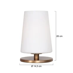 Ancilla-pöytälamppu, pronssi, korkeus 26 cm, metalli, lasi, E27