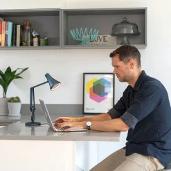 Anglepoise 90 Mini Mini LED-pöytälamppu teräs sininen