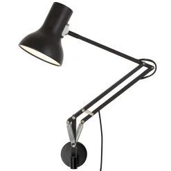 Anglepoise Type 75 Mini -seinävalaisin varrella, samettimusta
