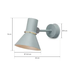 Anglepoise Type 80 W1 seinälamppu, sumunharmaa