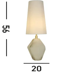 Apex pöytävalaisin, valkoinen/valkoinen, korkeus 55,5 cm, tekstiili/hartsi