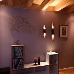 Apodis LED-seinävalaisin, musta/vaaleanpunainen, korkeus 80 cm, metalli
