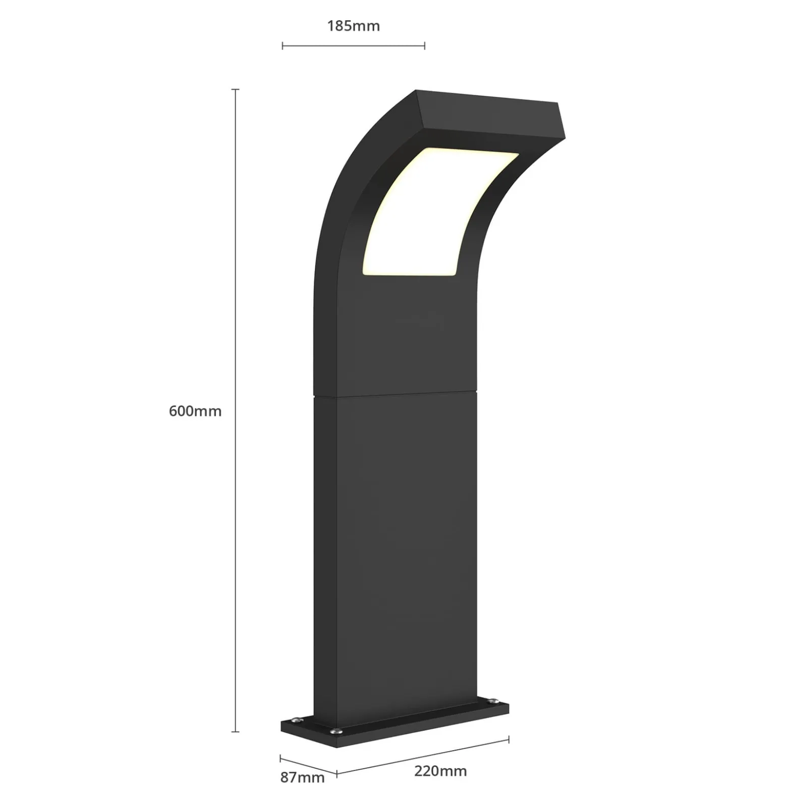Arcchio Advik LED-pylväsvalaisin, IP65, 60 cm, antrasiitti, metallia