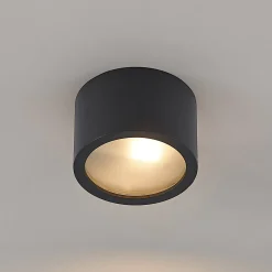Arcchio alasvalo Nieva, G9, musta, pyöreä, Ø 10cm, metallia