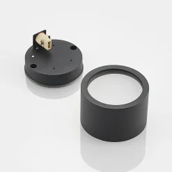 Arcchio alasvalo Nieva, G9, musta, pyöreä, Ø 10cm, metallia