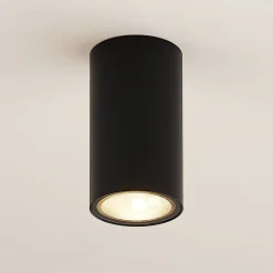 Arcchio alasvalo Olivir, musta, metalli, Ø 6cm, GU10, IP44