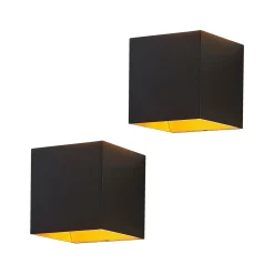 Arcchio Aldrina LED-seinävalaisin, musta, 2 kpl, sarja