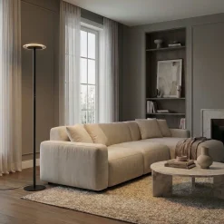 Arcchio Frile LED-lattiavalaisin, musta, korkeus 190 cm, himmennettävä