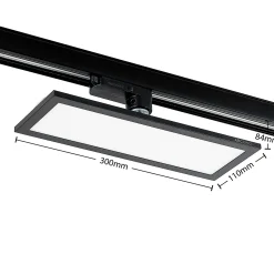 Arcchio Hairis 3-vaiheinen LED-paneeli, 30 cm, musta, 4000 K