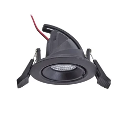 Arcchio Harcos LED-alasvalo, musta, Ø 8 cm, 4 000K