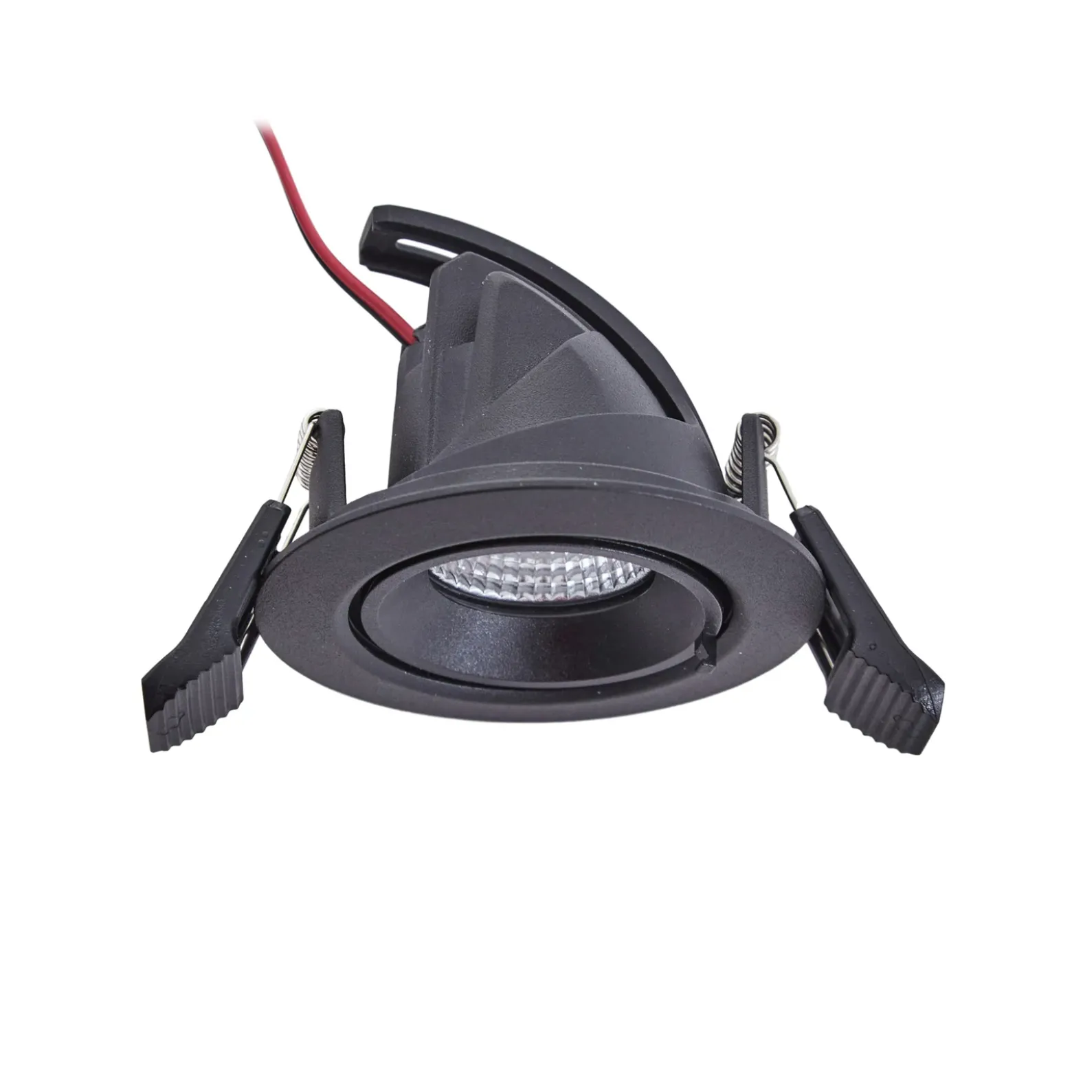 Arcchio Harcos LED-alasvalo, musta, Ø 8 cm, 4 000K