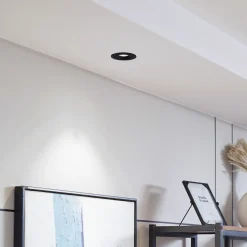 Arcchio Harcos LED-alasvalo, musta, Ø 8 cm, 4 000K