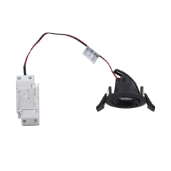 Arcchio Harcos LED-alasvalo, musta, Ø 8 cm, 4 000K