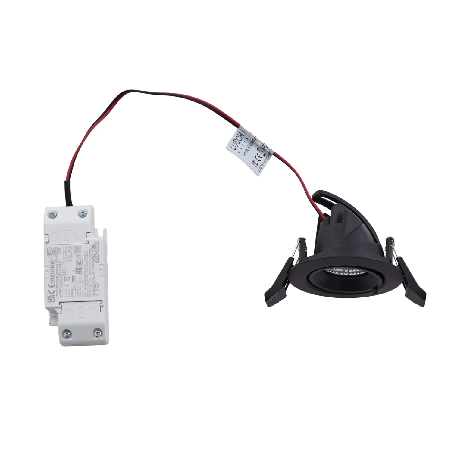 Arcchio Harcos LED-alasvalo, musta, Ø 8 cm, 4 000K