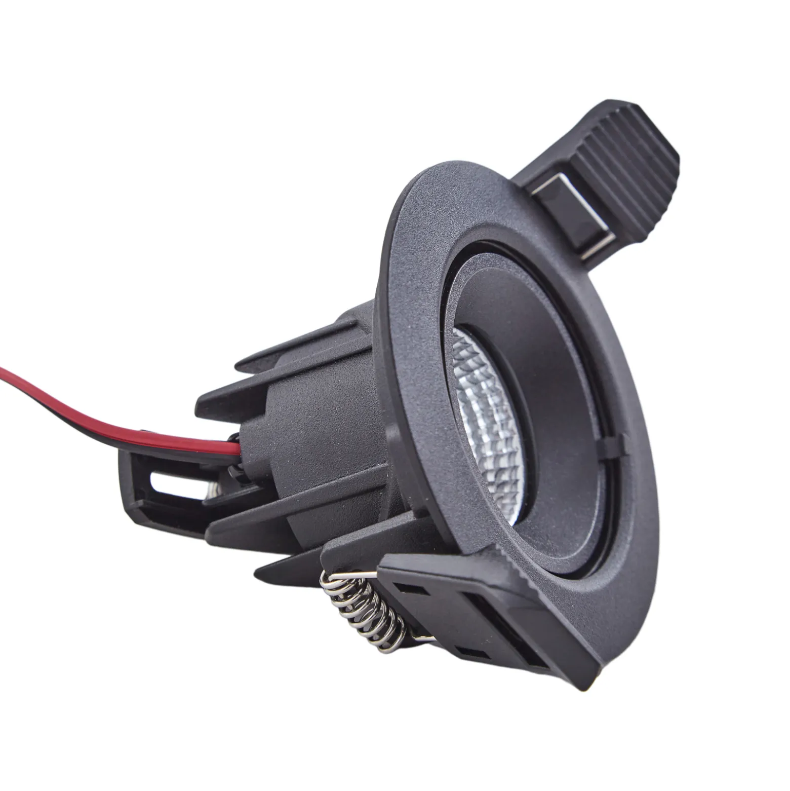 Arcchio Harcos LED-alasvalo, musta, Ø 8 cm, 4 000K