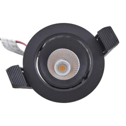 Arcchio Harcos LED-alasvalo, musta, Ø 8 cm, 4 000K