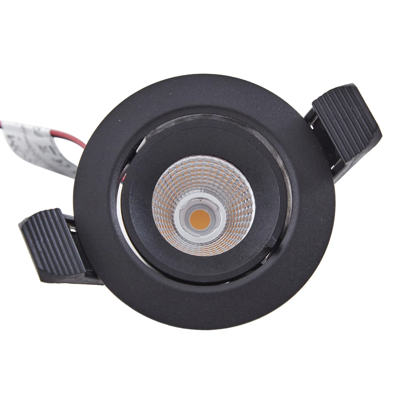 Arcchio Harcos LED-alasvalo, musta, Ø 8 cm, 4 000K