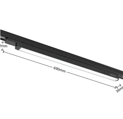 Arcchio Harlow LED-kiskovalaisin, musta, 69 cm, 4000 K