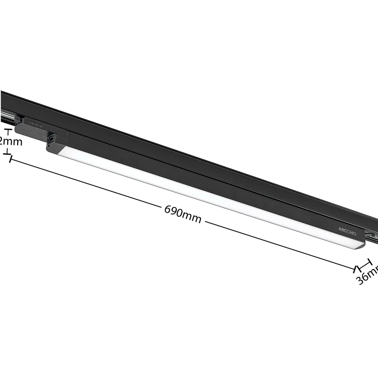 Arcchio Harlow LED-kiskovalaisin, musta, 69 cm, 4000 K