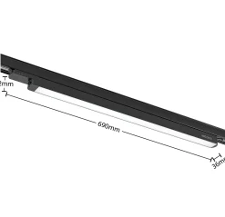 Arcchio Harlow LED-kiskovalaisin, musta, 69 cm, 4000 K