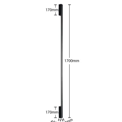 Arcchio Ivano -LED-seinävalaisin 170 cm, musta
