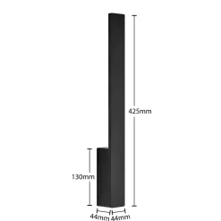Arcchio Ivano LED-seinävalaisin, 42,5 cm, musta, metallia