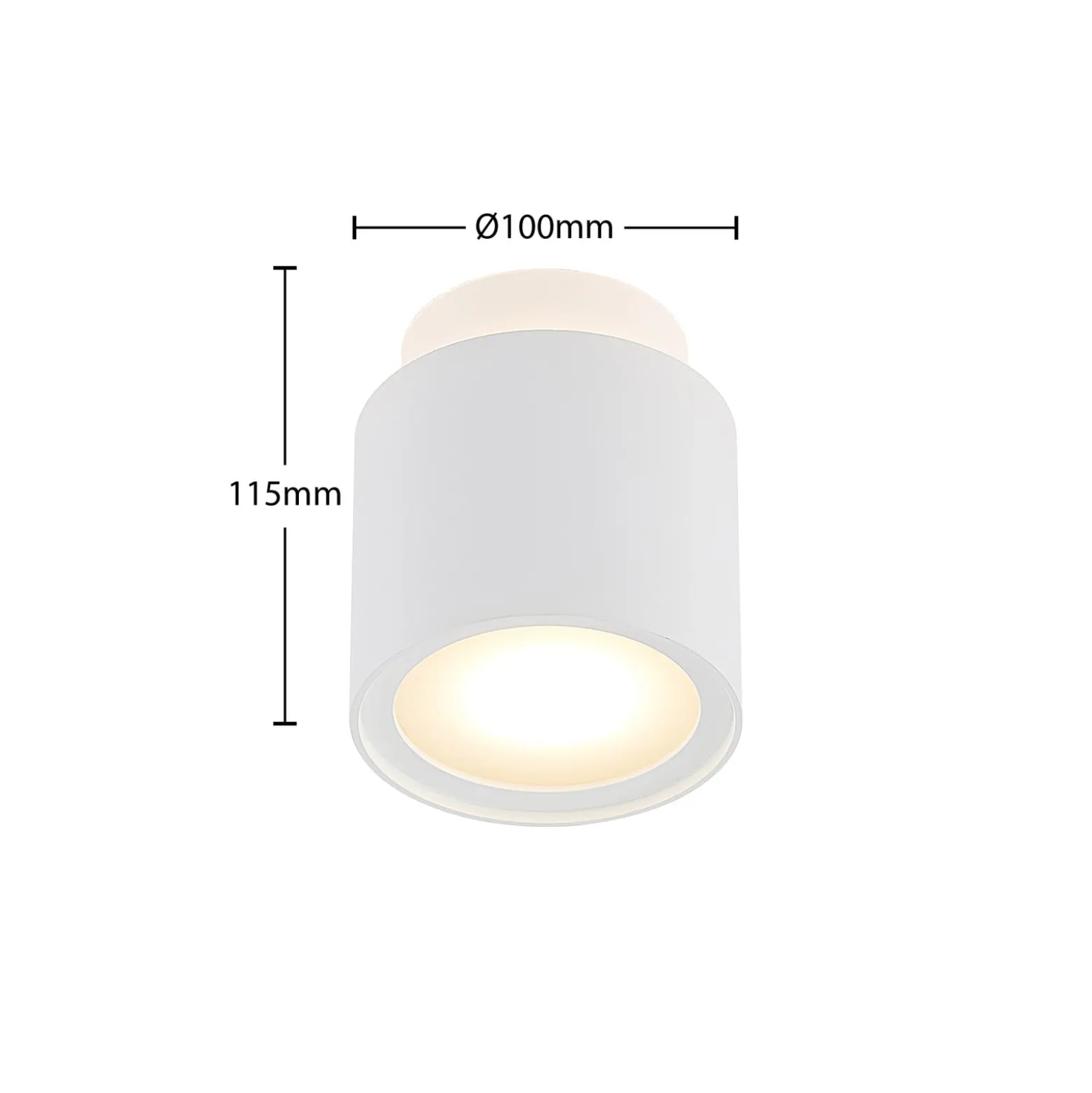 Arcchio kattovalaisin Walisa, Ø 10 cm, valkoinen, diffuusori, GU10