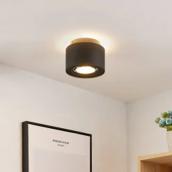 Arcchio kattovalaisin Walisa, pyöreä, musta, alumiini, 3 kpl:n setti