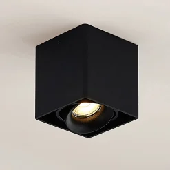 Arcchio Kubika alasvalo, 9 cm, musta, 1-valo, metallia