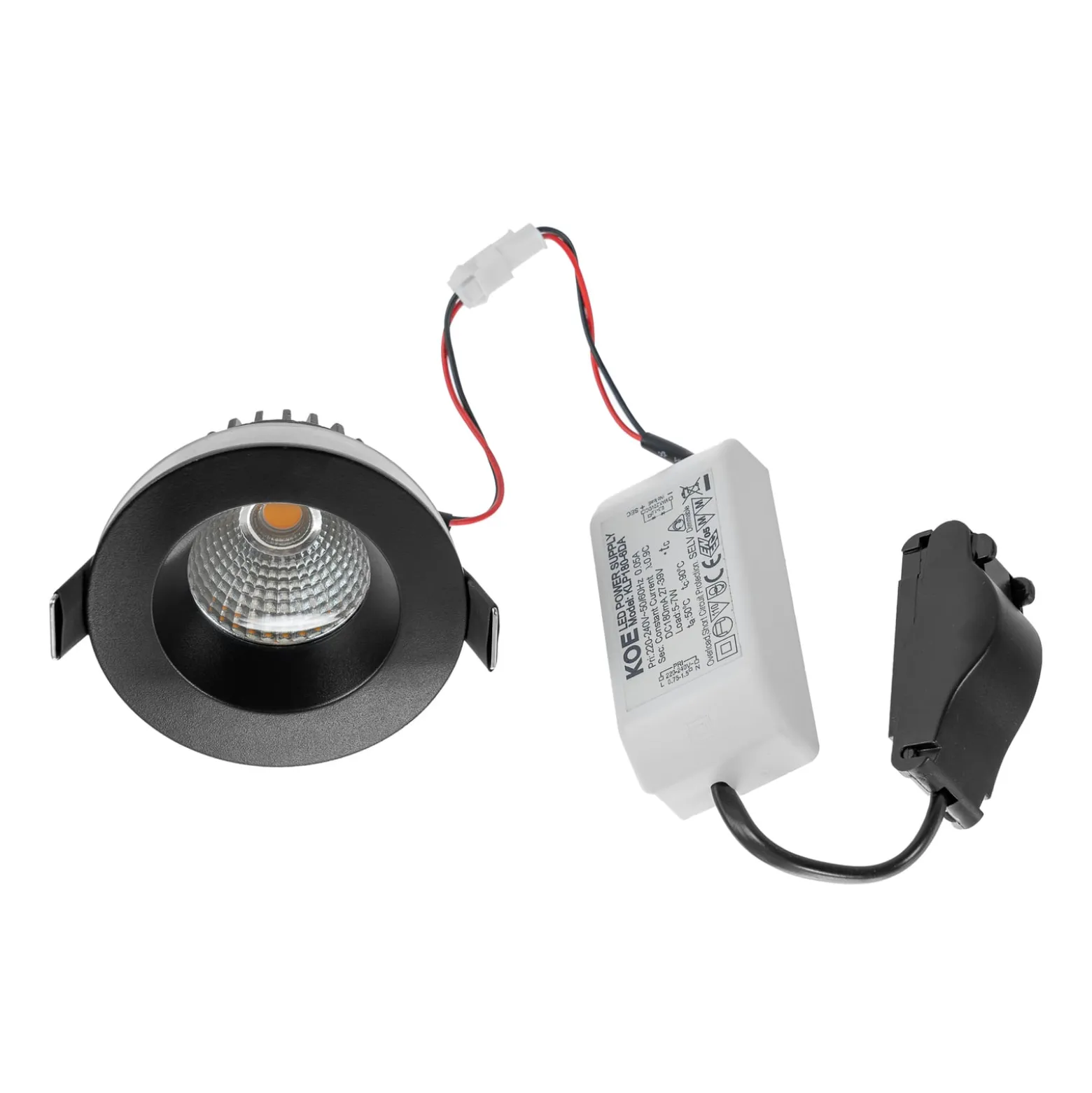 Arcchio LED-alasvalo Aryx, musta, 3 000K