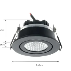 Arcchio LED-alasvalo Jyra, musta, 4000K