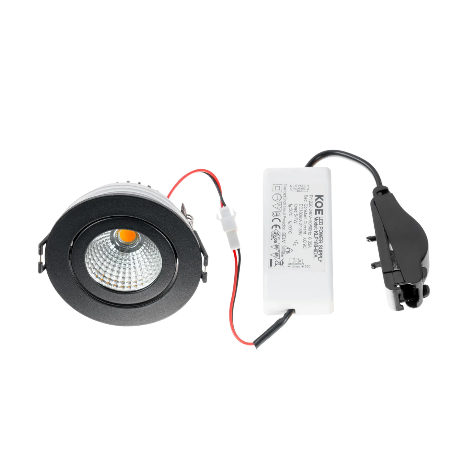 Arcchio LED-alasvalo Jyra, musta, 2700K