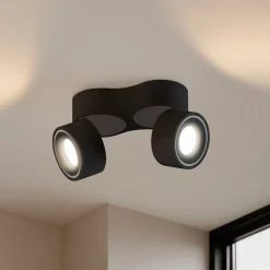 Arcchio LED-kattokohdevalo Rotari, 1960 lm, 2-lamppuinen, musta